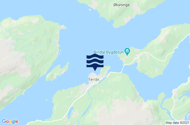 Mapa da tábua de marés em Terråk, Norway