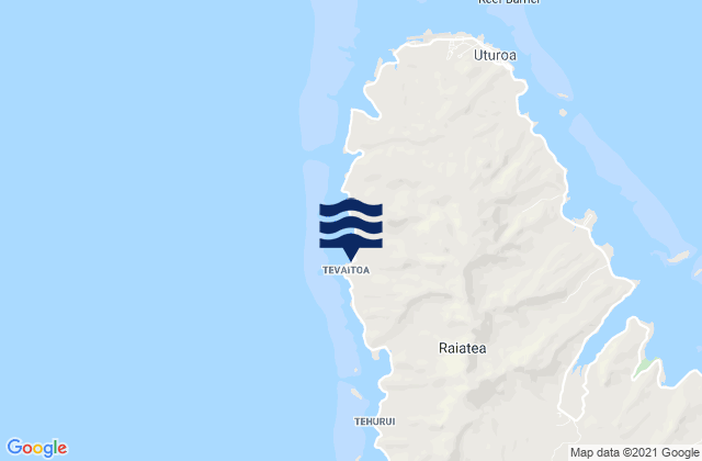 Mapa da tábua de marés em Tevaitoa, French Polynesia