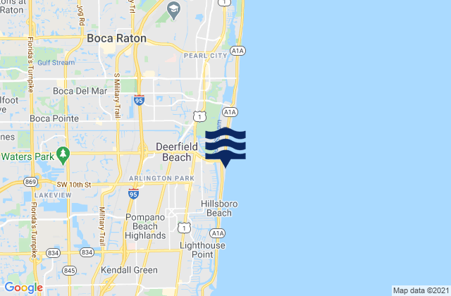 Mapa da tábua de marés em The Cove, United States