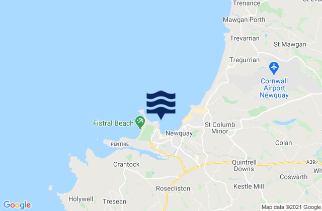 Mapa da tábua de marés em The Cribber, United Kingdom