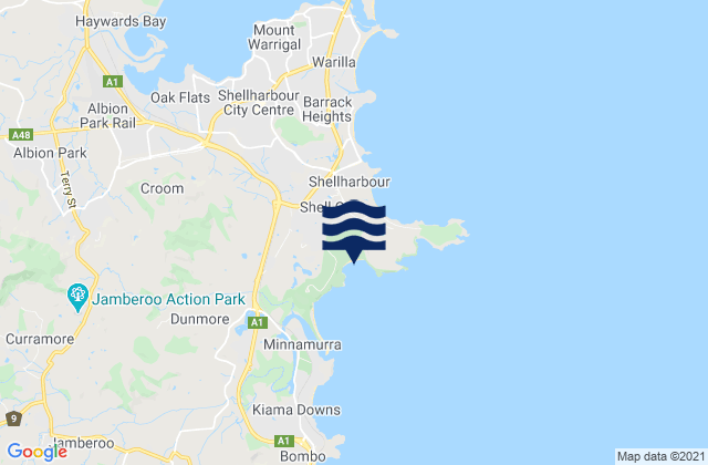 Mapa da tábua de marés em The Farm, Australia
