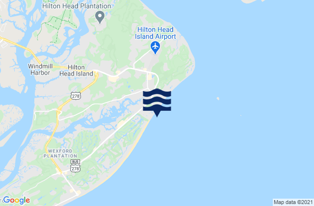Mapa da tábua de marés em The Folly Hilton Head Island, United States