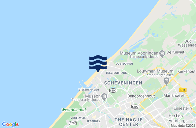 Mapa da tábua de marés em The Hague, Netherlands