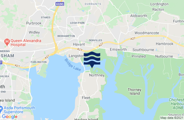 Mapa da tábua de marés em The Harbour, United Kingdom
