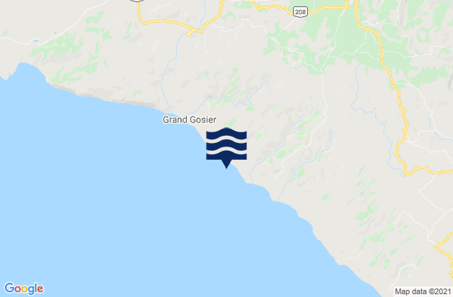 Mapa da tábua de marés em Thiotte, Haiti