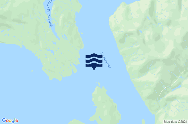 Mapa da tábua de marés em Thomas Bay, United States