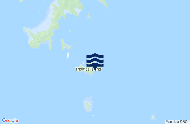 Mapa da tábua de marés em Thomas Island, Australia