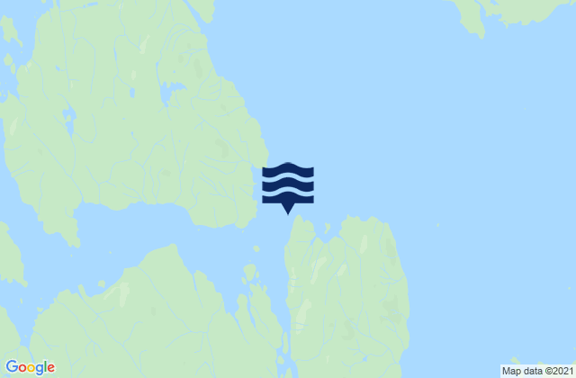 Mapa da tábua de marés em Thorne Island, United States