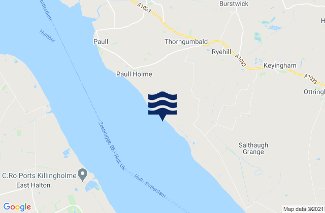 Mapa da tábua de marés em Thorngumbald, United Kingdom