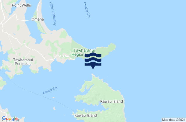 Mapa da tábua de marés em Thornton Light, New Zealand