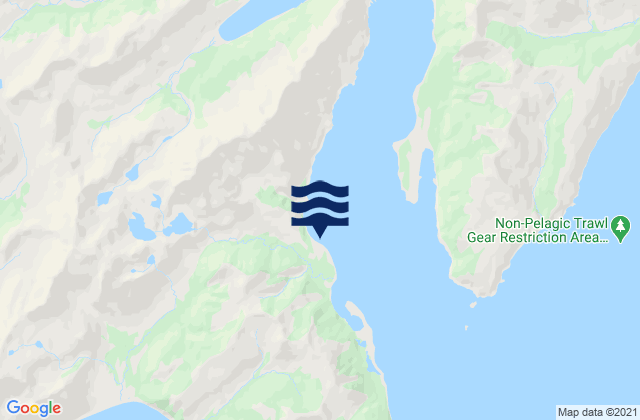 Mapa da tábua de marés em Three Saints Bay, United States