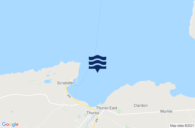 Mapa da tábua de marés em Thurso Bay, United Kingdom
