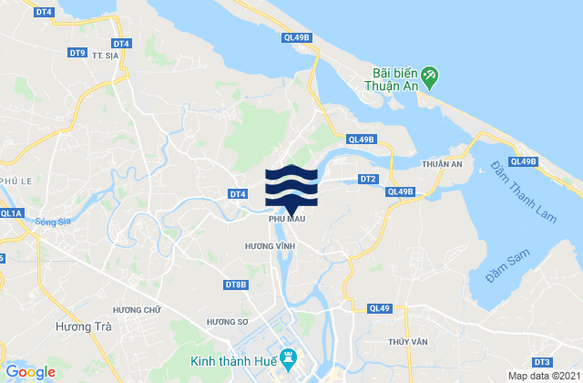 Mapa da tábua de marés em Thành Phố Huế, Vietnam