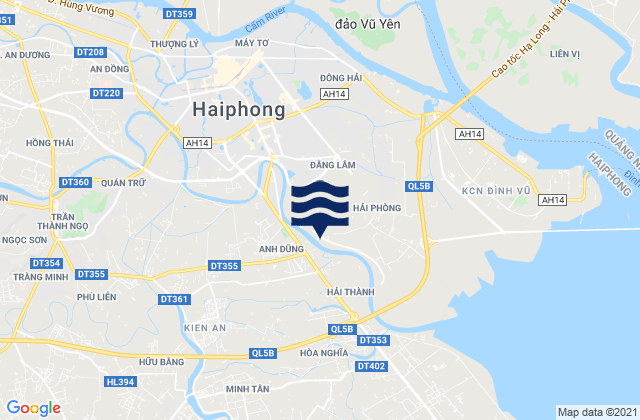 Mapa da tábua de marés em Thành Phố Hải Phòng, Vietnam