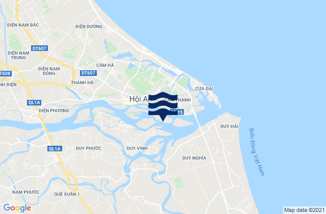 Mapa da tábua de marés em Thành Phố Hội An, Vietnam