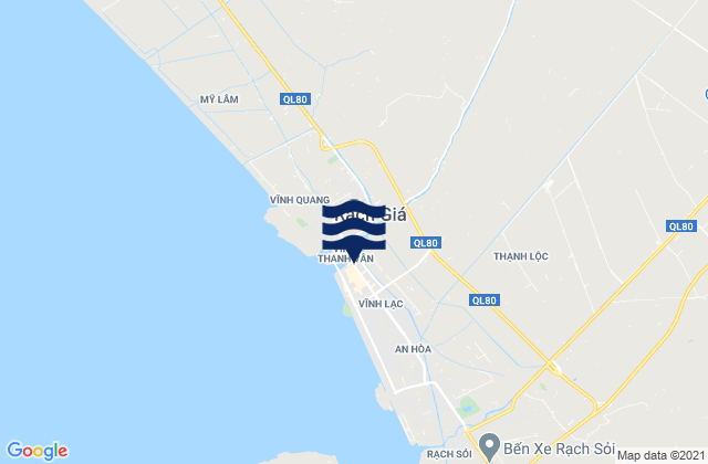 Mapa da tábua de marés em Thành Phố Rạch Giá, Vietnam