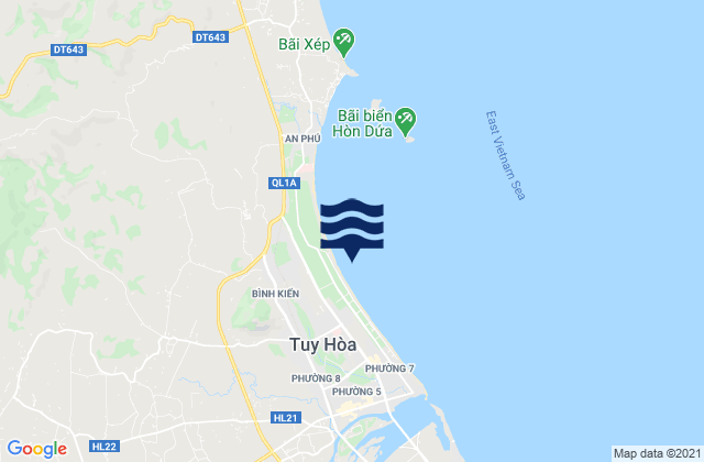 Mapa da tábua de marés em Thành Phố Tuy Hòa, Vietnam