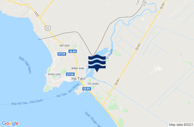 Mapa da tábua de marés em Thị Xã Hà Tiên, Vietnam