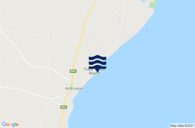 Mapa da tábua de marés em Tiddy Widdy Beach, Australia