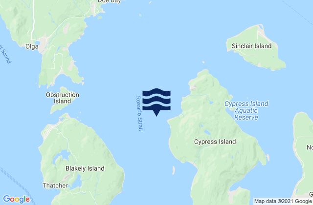 Mapa da tábua de marés em Tide Point (Cypress Island), United States