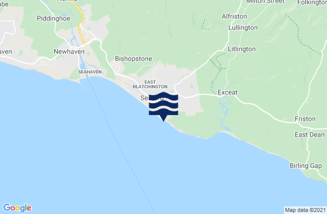 Mapa da tábua de marés em Tidemills, United Kingdom
