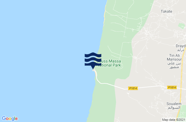 Mapa da tábua de marés em Tifnit, Morocco