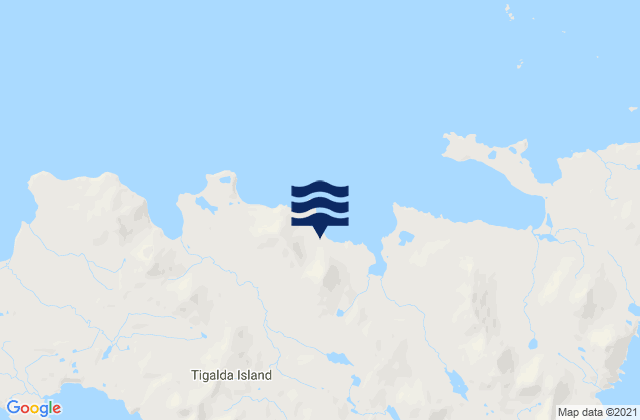 Mapa da tábua de marés em Tigalda Island, United States