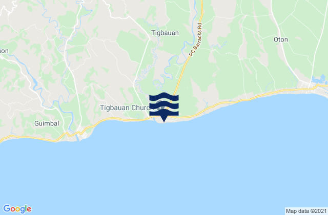 Mapa da tábua de marés em Tigbauan, Philippines
