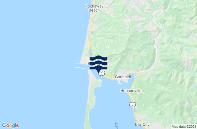 Mapa da tábua de marés em Tillamook Bay entrance, United States