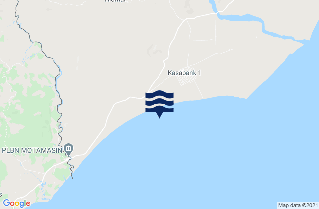 Mapa da tábua de marés em Tilomar, Timor Leste