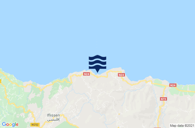 Mapa da tábua de marés em Timizart, Algeria