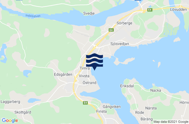 Mapa da tábua de marés em Timrå, Sweden
