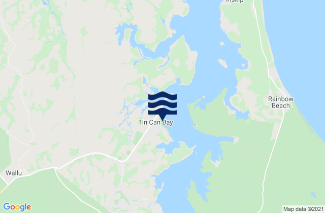 Mapa da tábua de marés em Tin Can Bay, Australia