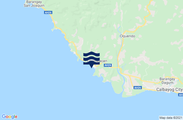 Mapa da tábua de marés em Tinambacan, Philippines