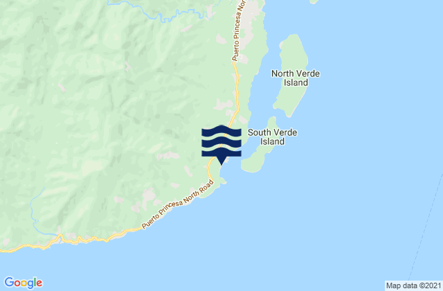 Mapa da tábua de marés em Tinitian, Philippines