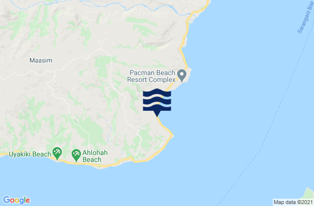 Mapa da tábua de marés em Tinoto, Philippines