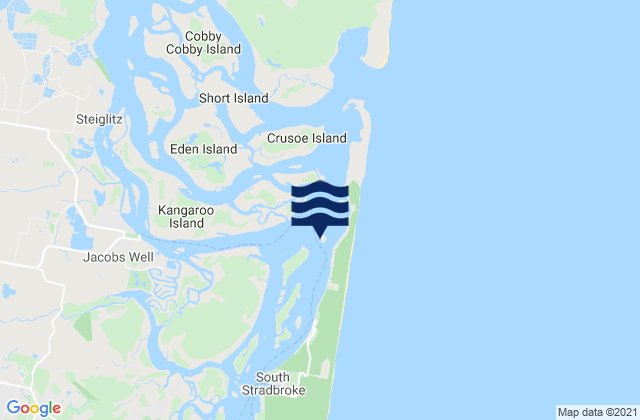 Mapa da tábua de marés em Tipplers Island, Australia