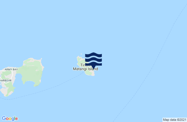 Mapa da tábua de marés em Tiritiri Matangi Lighthouse, New Zealand