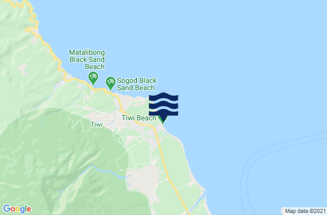 Mapa da tábua de marés em Tiwi, Philippines