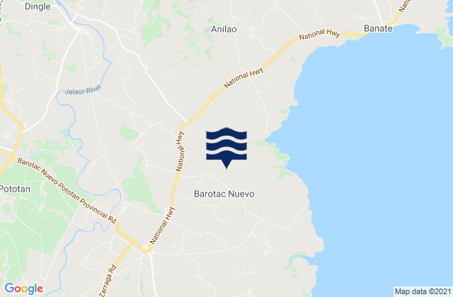 Mapa da tábua de marés em Tiwi, Philippines