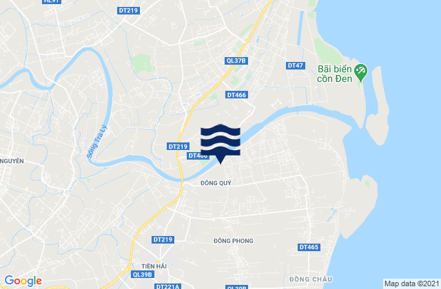 Mapa da tábua de marés em Tiền Hải, Vietnam