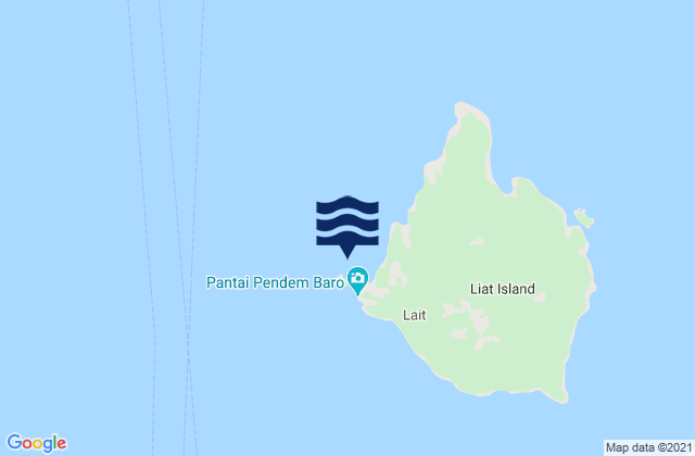 Mapa da tábua de marés em Tjelaka (Liat Island), Indonesia