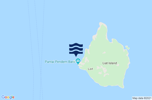 Mapa da tábua de marés em Tjelaka Liat Island, Indonesia