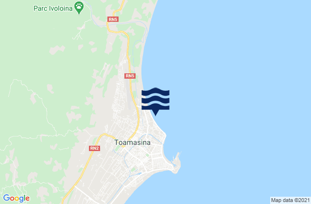 Mapa da tábua de marés em Toamasina I, Madagascar