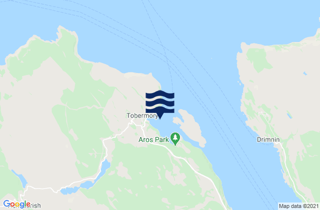 Mapa da tábua de marés em Tobermory (Island of Mull), United Kingdom