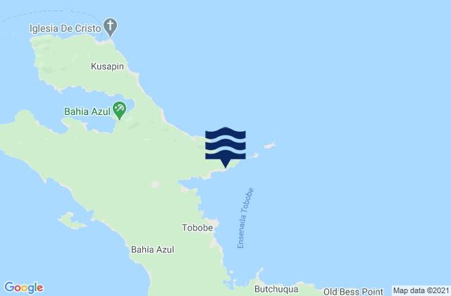 Mapa da tábua de marés em Tobobe, Panama