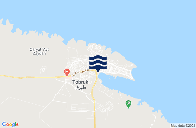 Mapa da tábua de marés em Tobruk, Libya