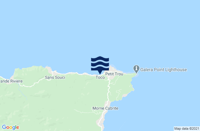 Mapa da tábua de marés em Toco, Trinidad and Tobago