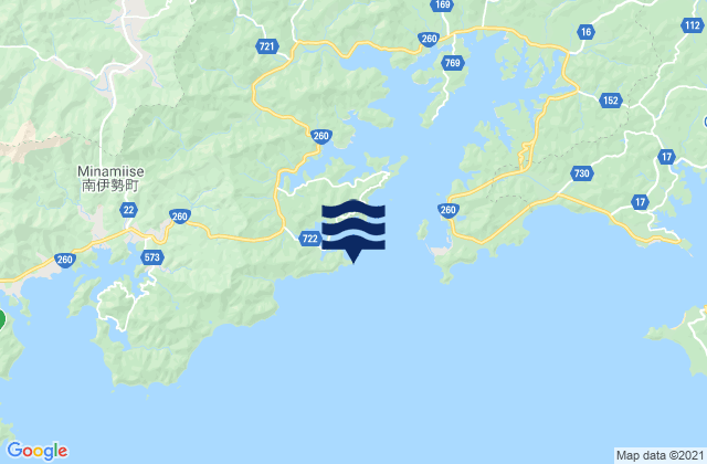 Mapa da tábua de marés em Todomarino-hana, Japan