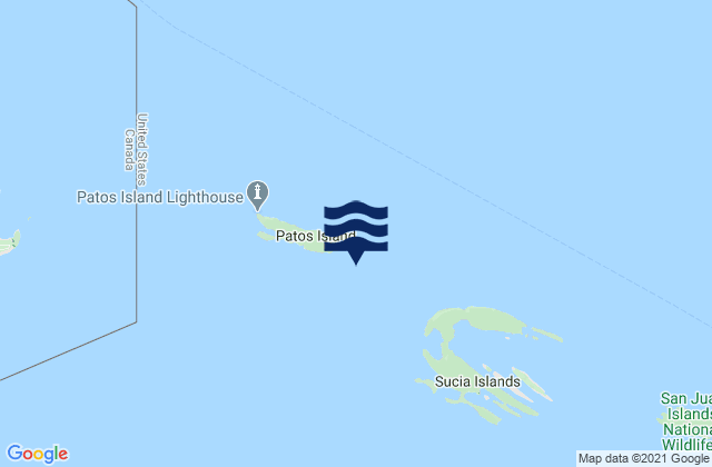 Mapa da tábua de marés em Toe Point Patos Island 0.5 mile S of, United States